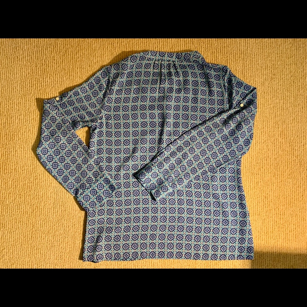 BANANA REPUBLIC- BLUE PRINT ADJUSTABLE SLEEVES BLOUSE - Picture 6 of 6